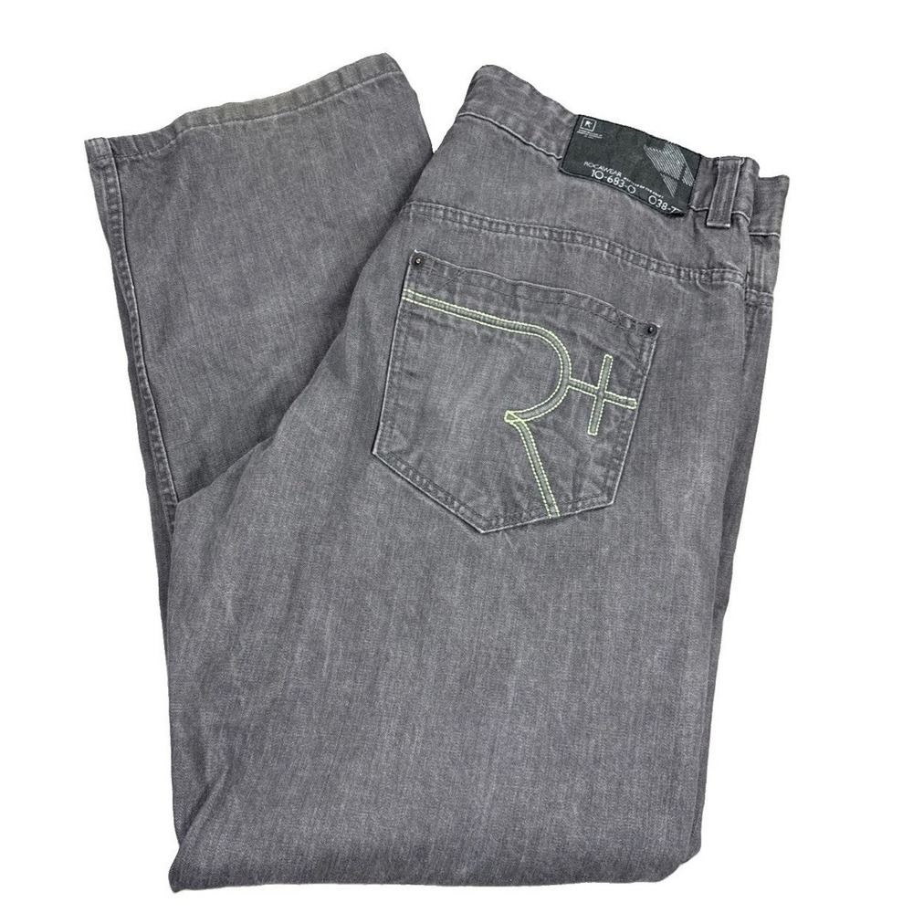 Roccawear Jeans Men 40X32 Charcoal Gray Denim Original Baggy Fit Vintage Y2K